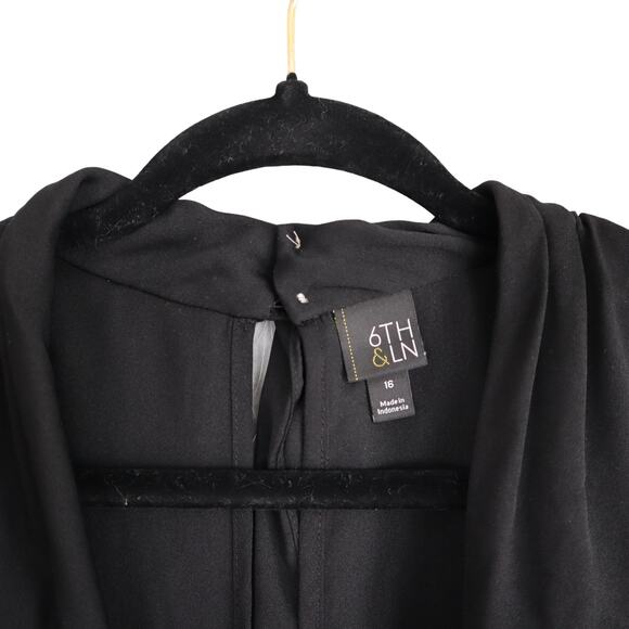 Lane Bryant Womens Drapey Layered Jumpsuit Plus Size 16 Black Layered Lagenlook - Picture 3 of 13